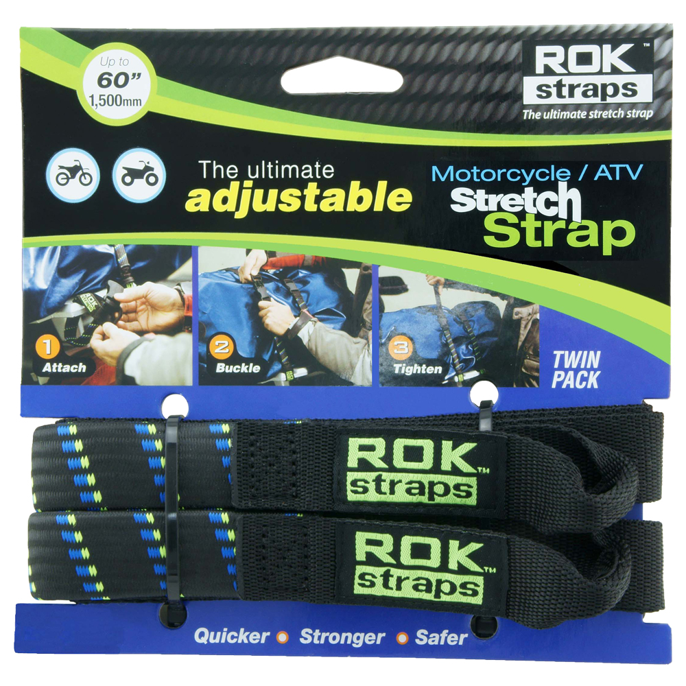 Oxford ROK STRAPS HD 25MM ADJ BLACK + BLU/GRN